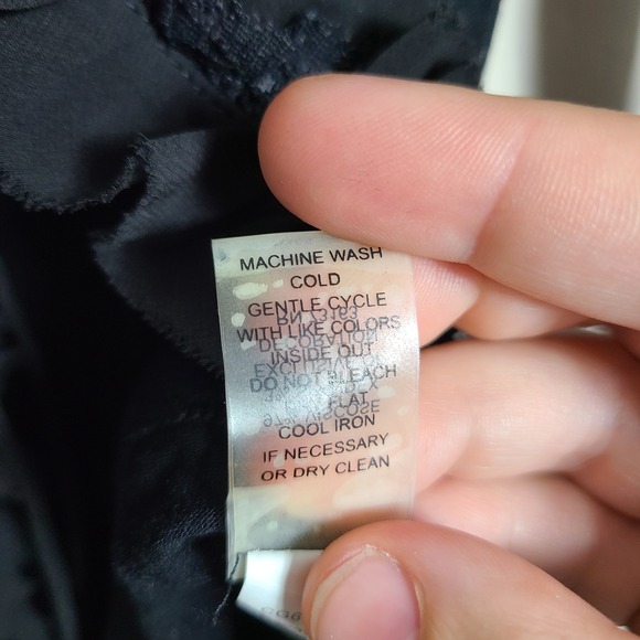 Black Lace Ruffled Long Sleeve Top M Romantic Goth Dark Whimsical Slinky Witchy - Picture 6 of 9